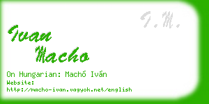 ivan macho business card